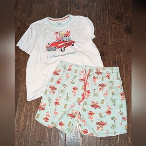 Pajamarama Christmas Pajama Set Tropical Santa 🎅 and Flamingo 🦩